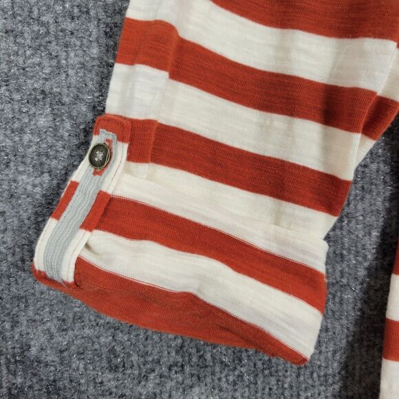 POSTMARK Anthropologie Red Floral Striped 3/4 Sleeve Henley Tee SIZE MEDIUM - Picture 5 of 13